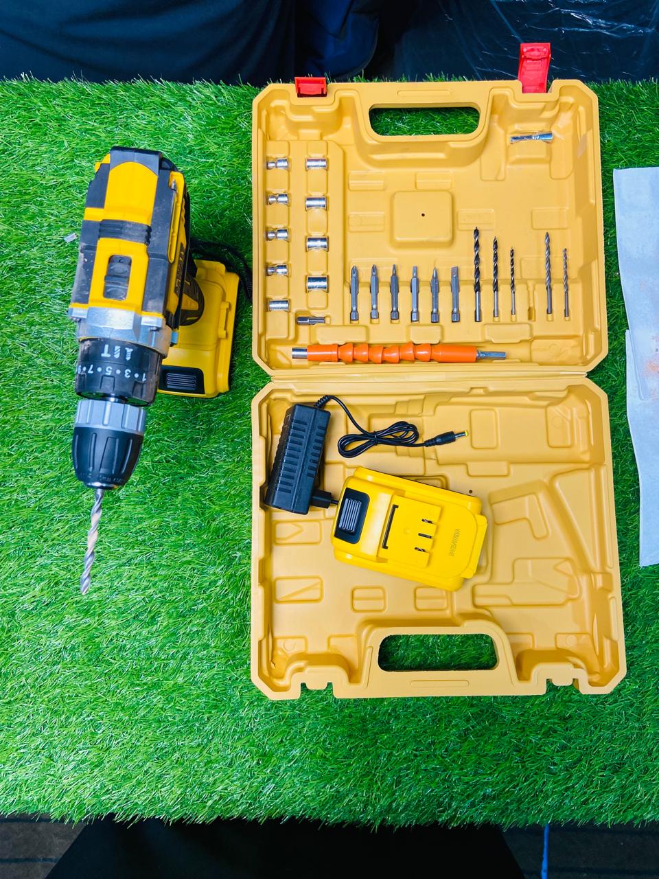 36V Cordless Drill Machine Set| Professional Power Tool Kit | 2 Batteries