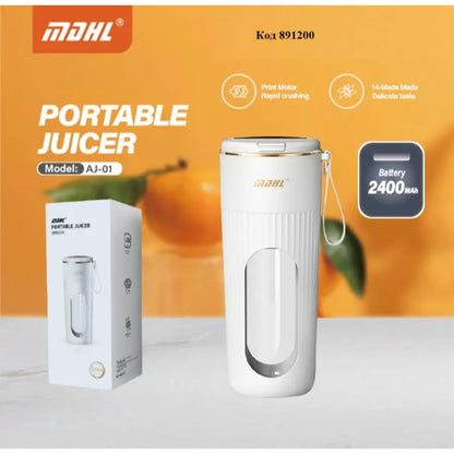 Mdhl Portable Juicer With Led Screen and 10 powerful blades 340ml Aj-01