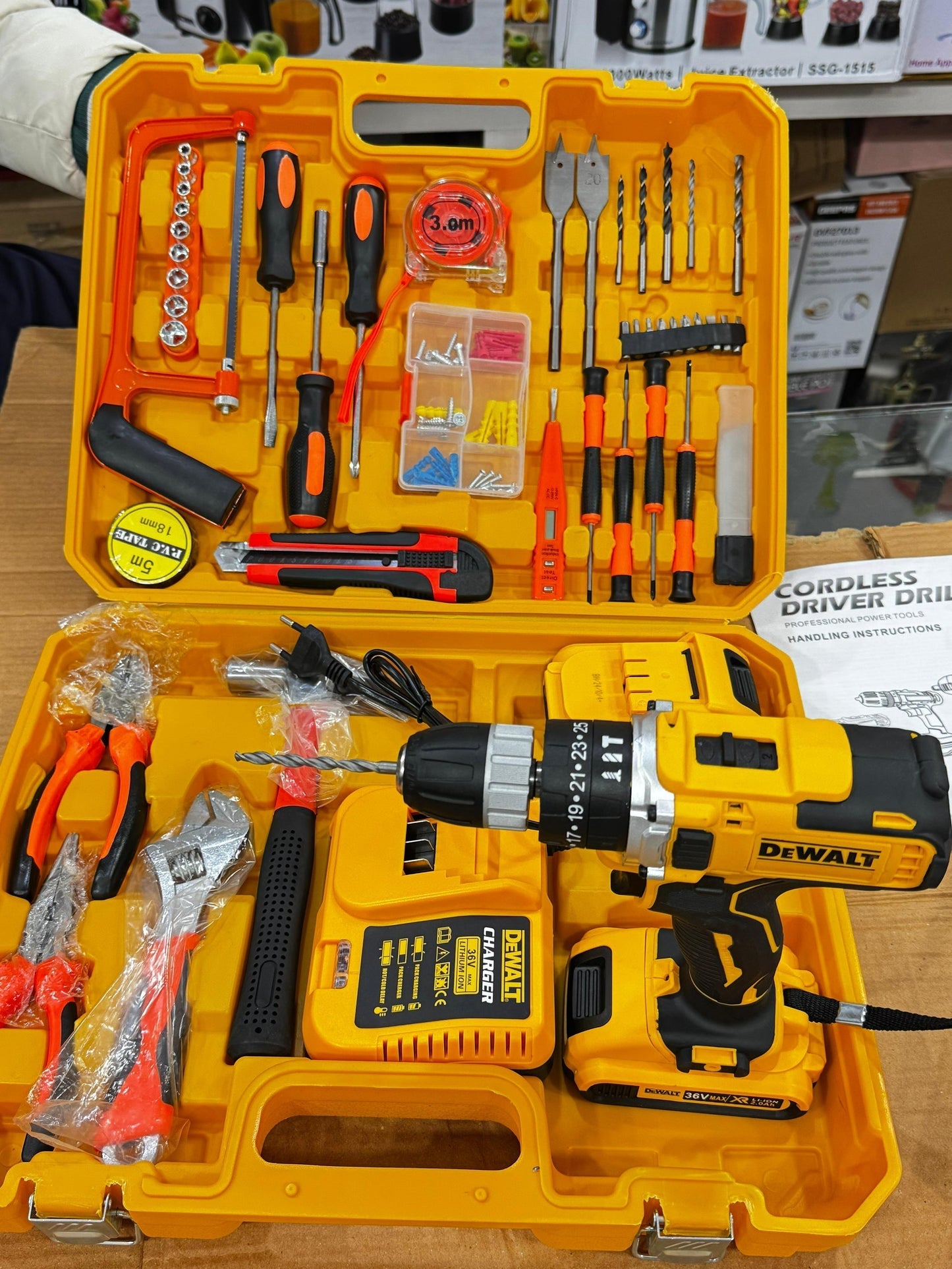 Dewalt 117 Pieces Powerful Drill Tools Box 36V Lot Imported