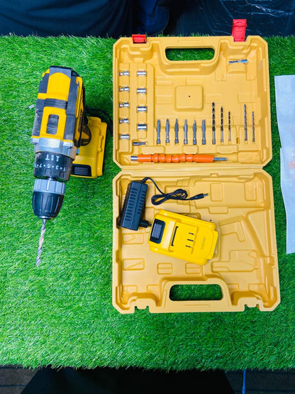 36V Cordless Drill Machine Set| Professional Power Tool Kit | 2 Batteries