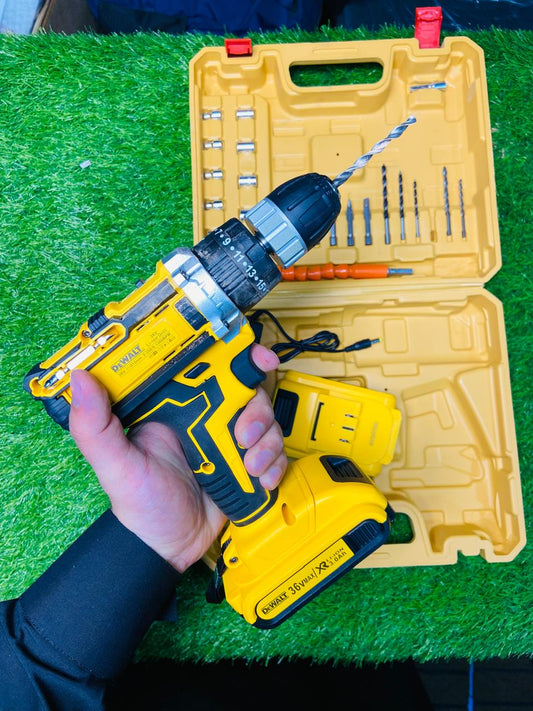 36V Cordless Drill Machine Set| Professional Power Tool Kit | 2 Batteries